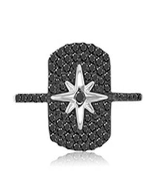 Black Spinel Ring in Sterling Silver