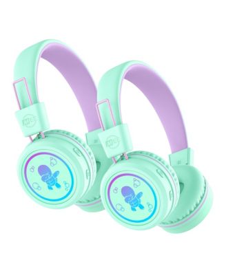KidJamz KJ55BT (2 Pack) Bluetooth Wireless Headphones for Kids w/ LED Lights