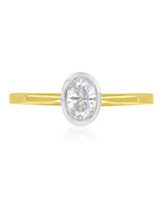 4-Pc. Polished Cubic Zirconia Quadruple Ring in 14k Yellow Gold Over Sterling Silver