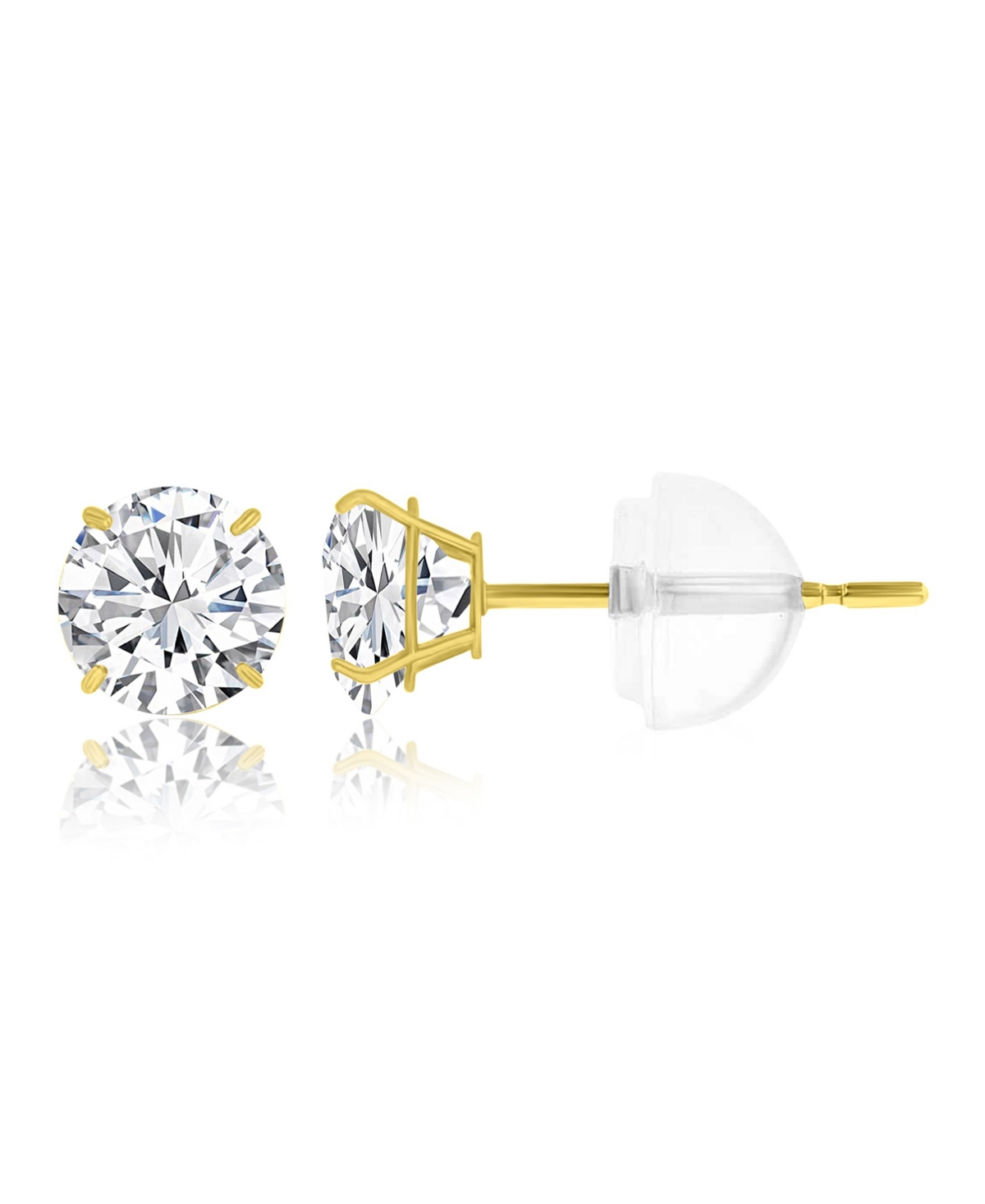 Macy's White Swarovski Zirconia Solitaire Earrings in 14k Yellow Gold