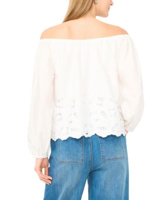 Women's Off-The-Shoulder Button Blouse