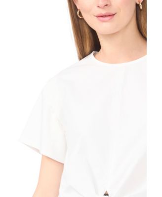 Women's Short-Sleeve Front-Tie Detail Top