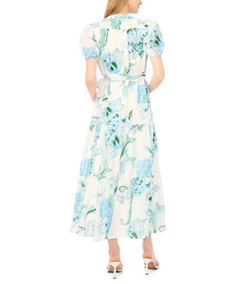 Women's V-Neck Belted Midi Dress