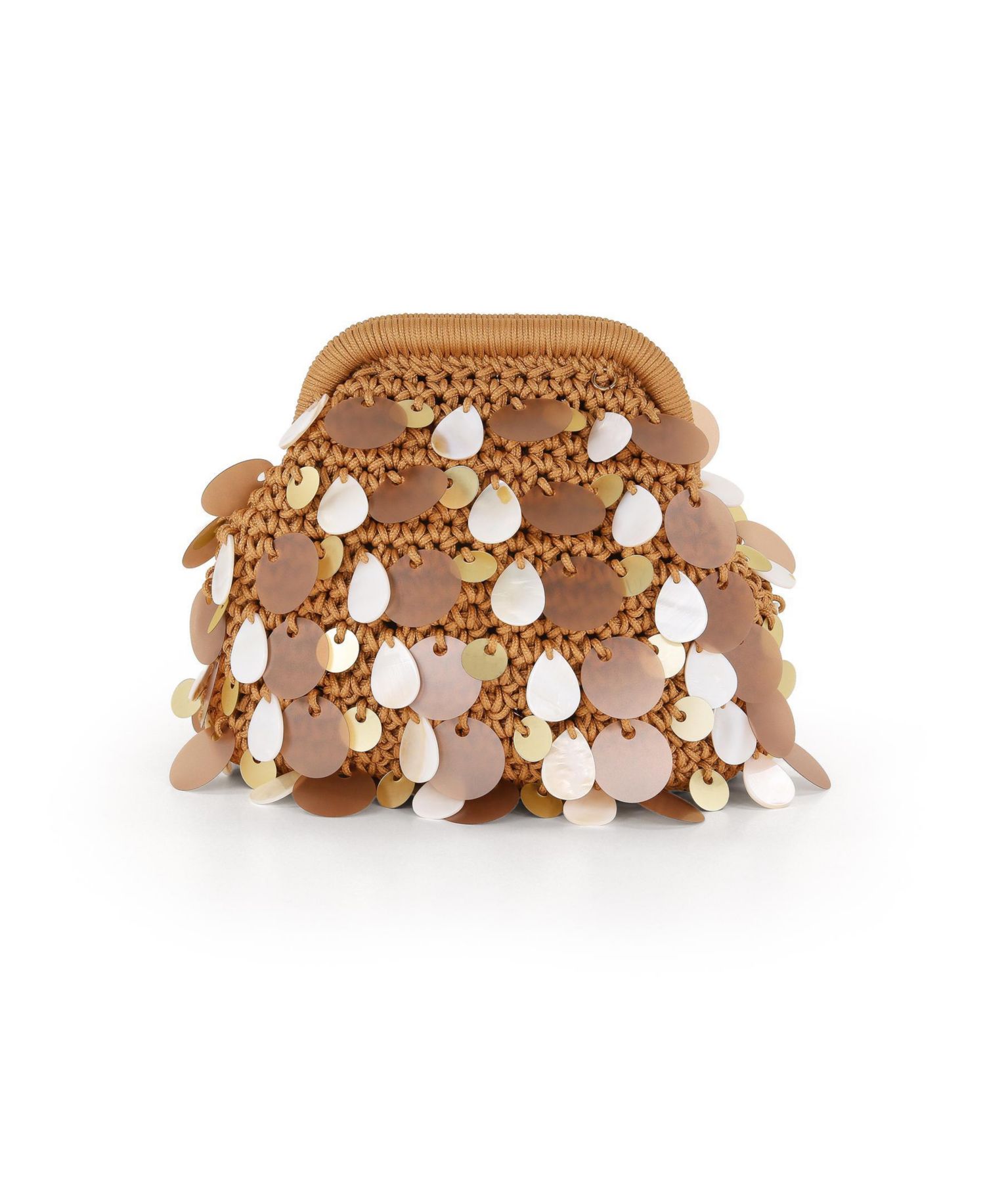 Marigold Crochet Corded Pouch Clutch w. Payette