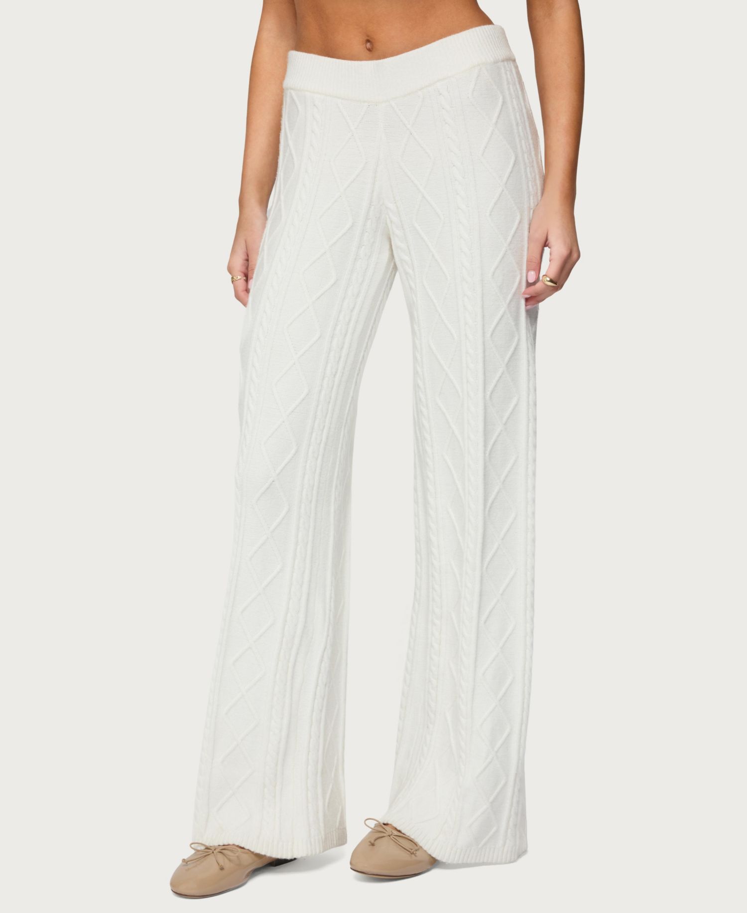 Women's Louise Straight Leg Cable Knit Pants