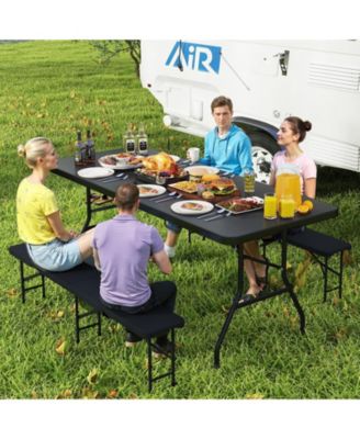 Portable Folding Camping Table with Carry Handle, Picnic Outdoor Table