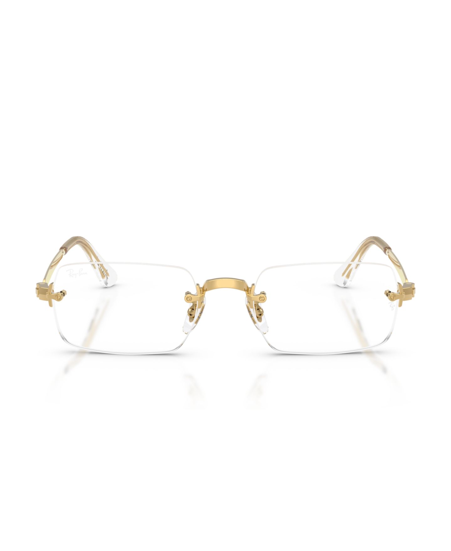 Очки Ray-Ban Unisex Rectangle Metal RB3928V Optics By A$AP Rocky Eyeglasses, цвет: Золотой — фото 4