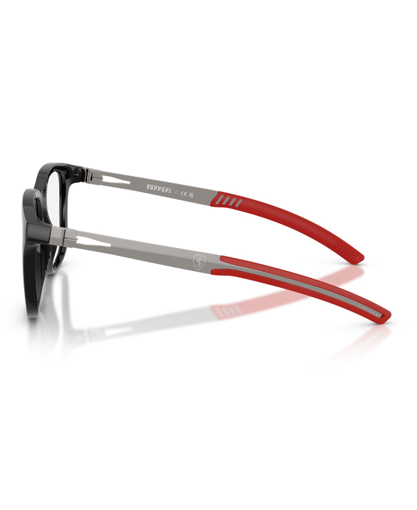 Мужские очки Scuderia Ferrari Man Pillow Plastic FZ8027U Eyeglasses, цвет: Чёрный блестящий — фото 3
