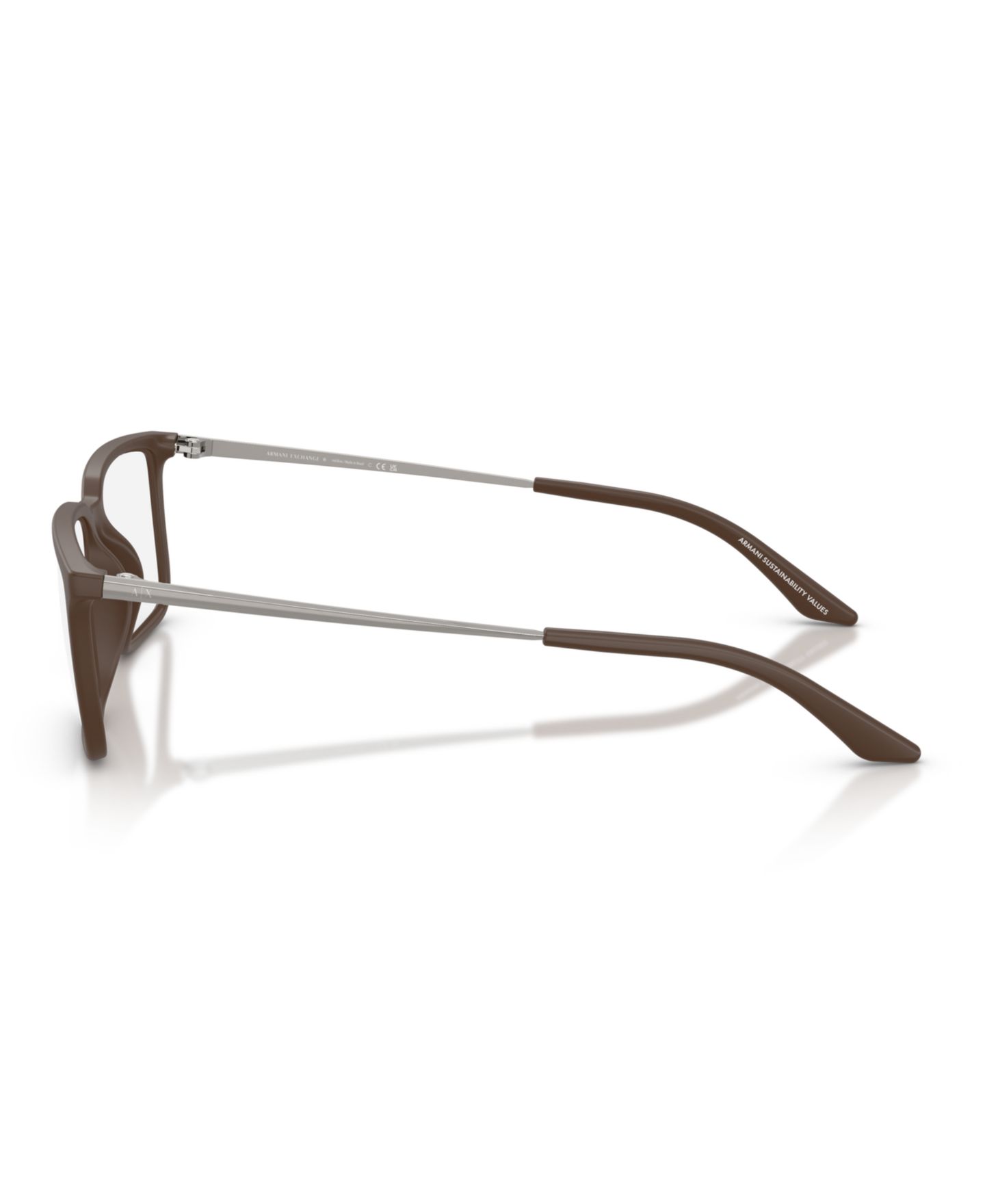 Мужские очки A|X Armani Exchange Armani Exchange Man Square Plastic AX3141U Eyeglasses, цвет: Матовый коричневый — фото 3