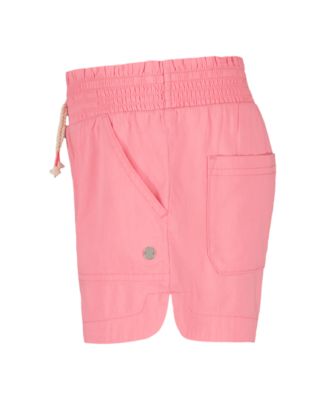 Girls' 7-16 Smocked Elastic Waist Twill Shorts