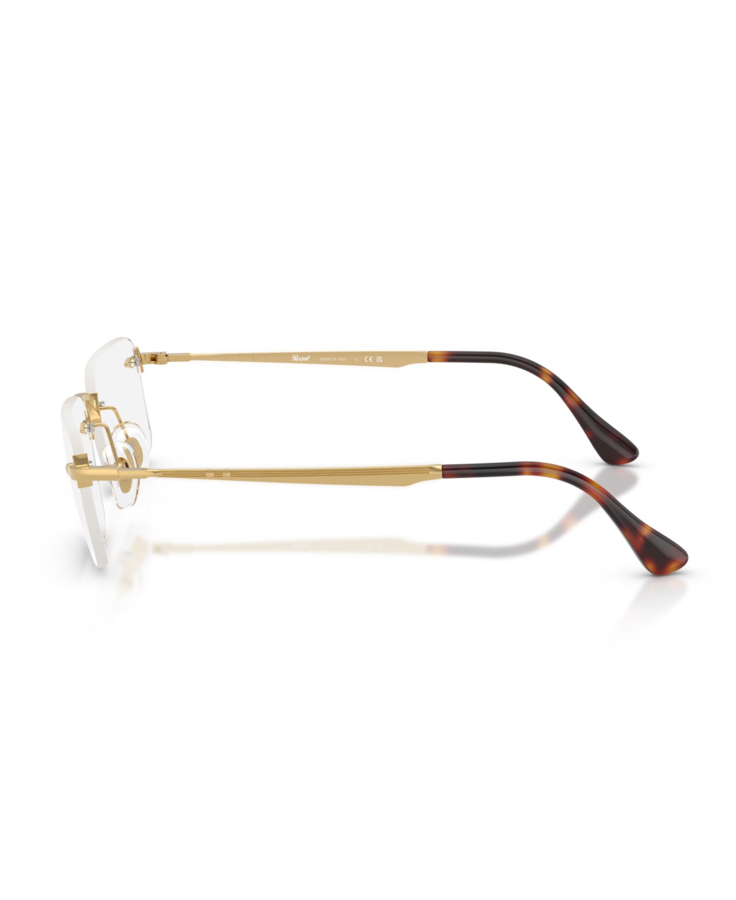 Очки Persol Unisex Rectangle Metal PO1030V - Luc Eyeglasses, цвет: Золотой — фото 3
