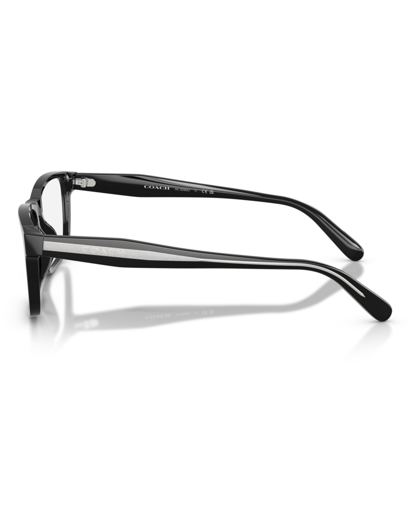 Мужские очки COACH Man Rectangle Plastic HC6292U Eyeglasses, цвет: Чёрный — фото 3