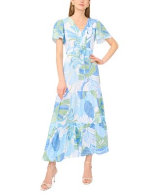 Women's V-Neck Tiered Maxi Dress