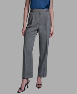 Women's High-Rise Pinstripe Wide-Leg Pants image