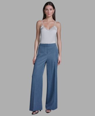Women's High-Rise Denim Wide-Leg Pants