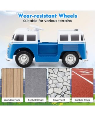 12V Ride On Car Licensed Volkswagen Ride-on Bus with Cup Holder and LED Headlights for 3+ Years Old-Blue