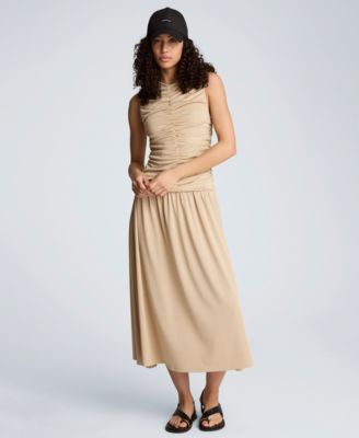 Women's Ruched A-Line Midi Dress