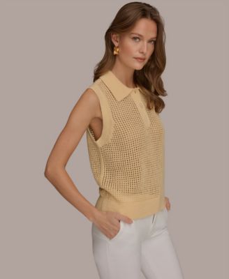 Women's Sleeveless Polo Sweater