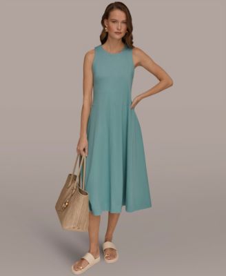 Women's Crewneck Midi Cotton Dress