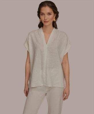 Women's Linen V-Neck Linen Top