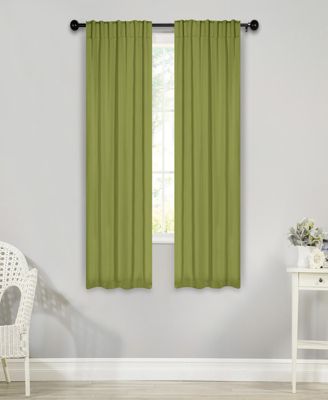 Solid Machine Room Darkening Blackout Curtains with Back Tabs, Set of 2