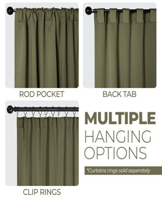 Solid Classic Modern Blackout Curtain Set ,26" x 84" (Set of 2)