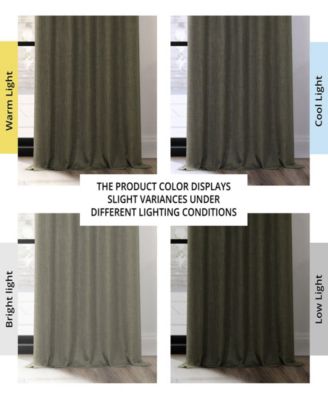 French Pleat Textured Faux Linen Room Darkening Curtain