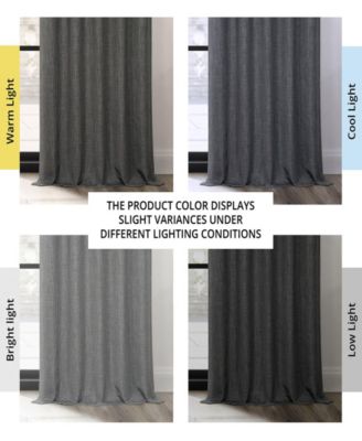 French Pleat Textured Faux Linen Room Darkening Curtain