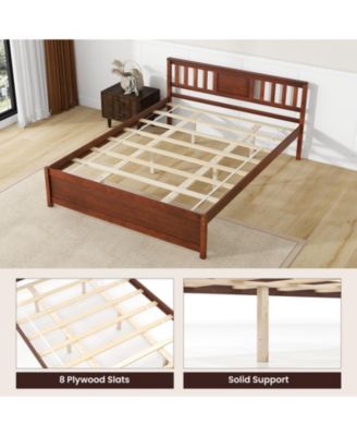  Platform Bed with Headboard and Slat Support