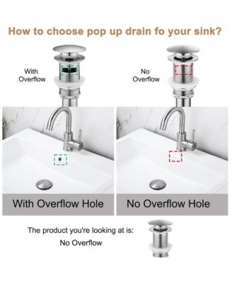 2 Pcs Bathroom Sink Drain without Overflow, 304 Stainless Steel Vessel Sink Pop-Up Drain Stopper - Brushed Nickel