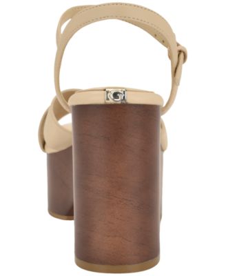 Women's Qeelin Criss-Cross High Block Heel Platform Sandals