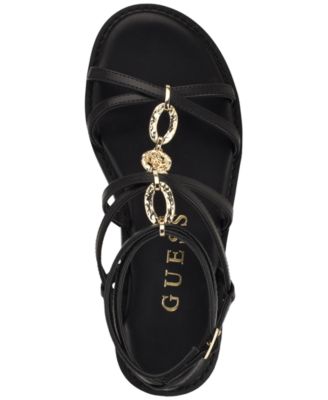 Women's Grunge Gladiator Ornamented Flat Sandals