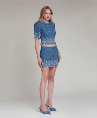 Women's Scallop Hem Mini Skirt