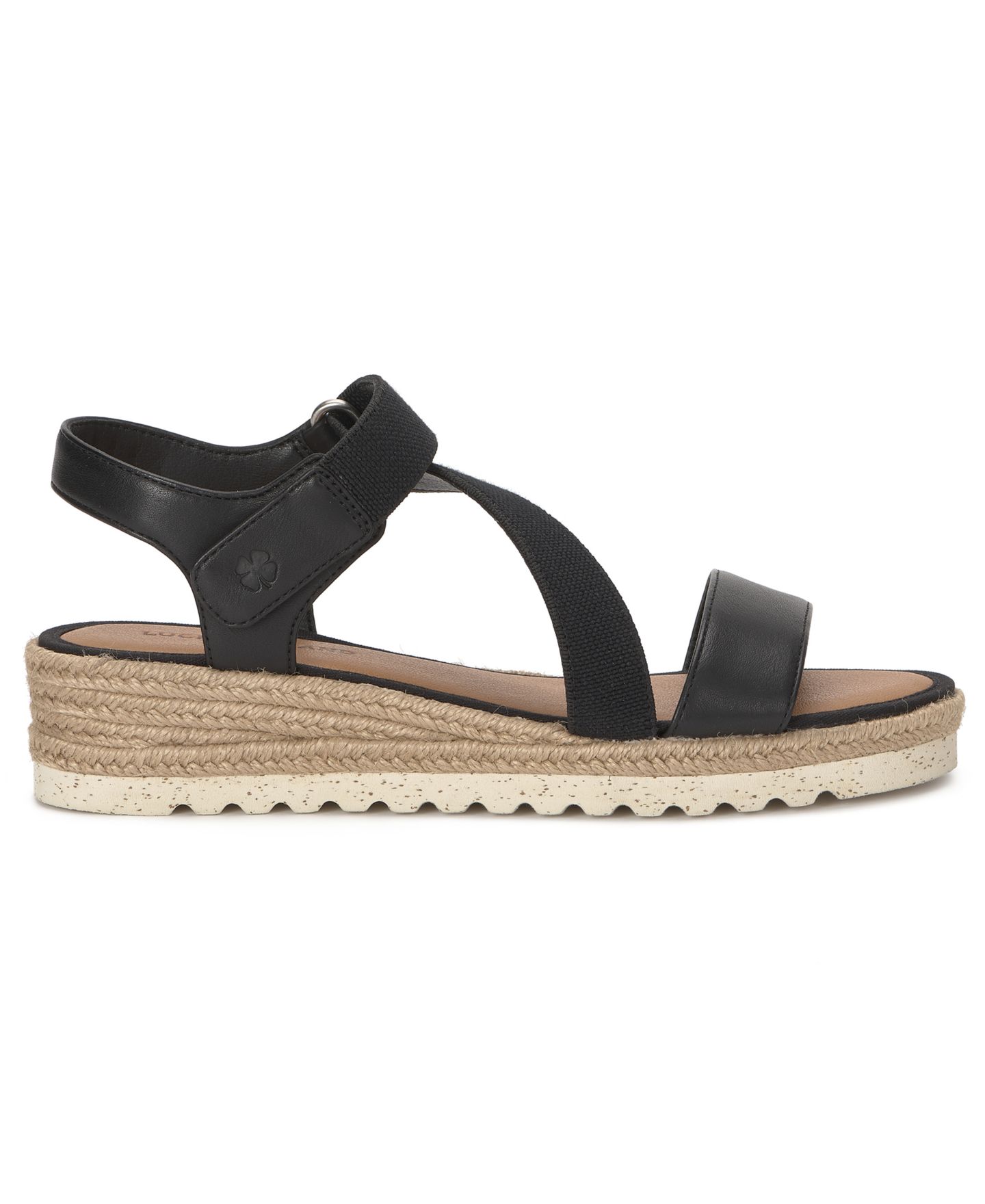 Женские сандалии Lucky Brand Tressy Platform Wedge, цвет: Чёрный гладкий — фото 2