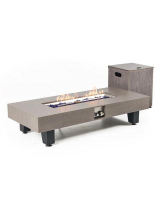 54" Propane Fire Pit Table w/ Rain Cover, 50,000 BTU Rectangular Heater