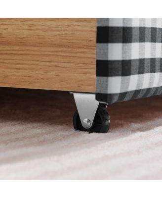 2 Drawers, USB Port & Wave Shape Gingham Daybed, Queen Size