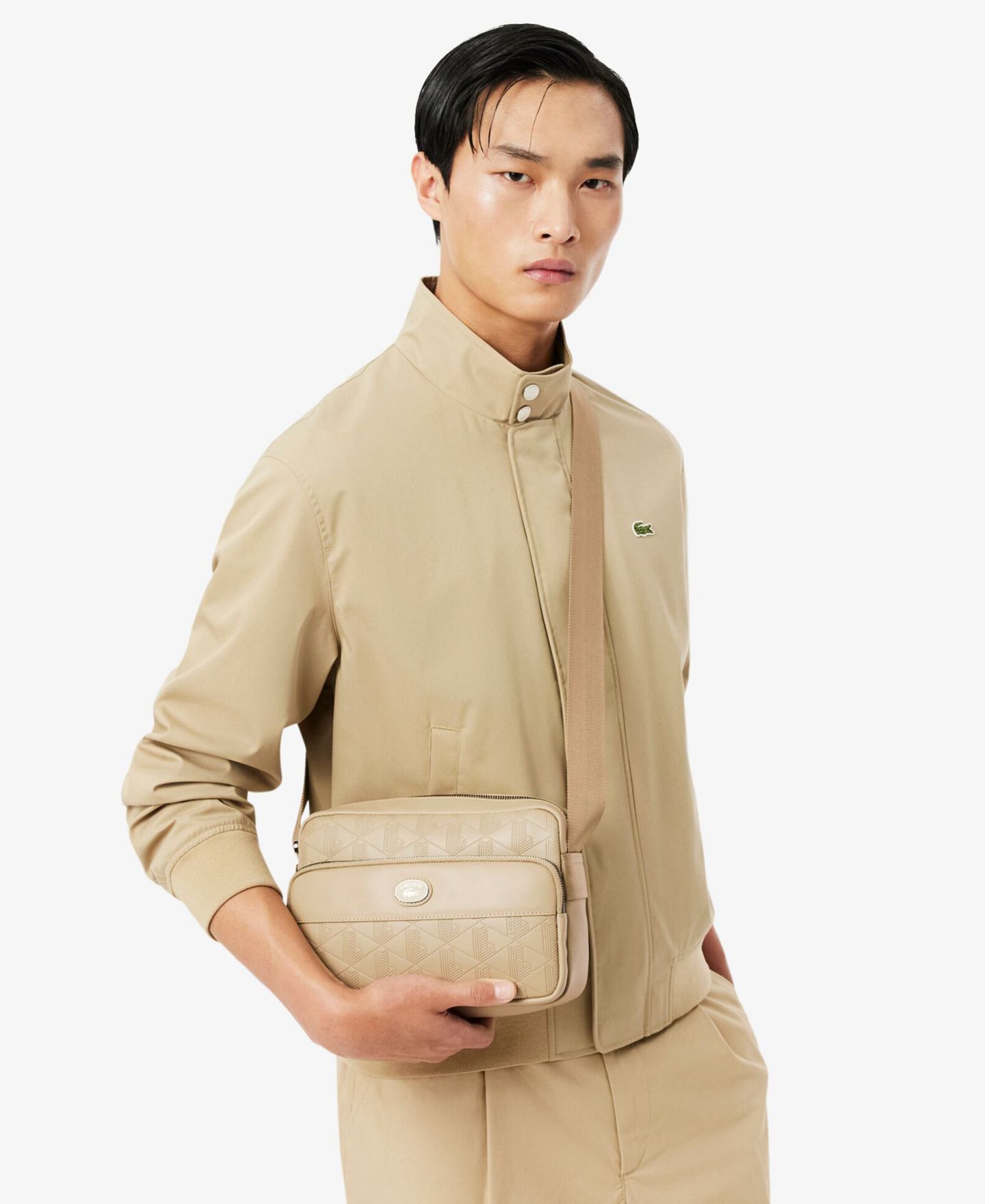 Мужская сумка Lacoste Monogram Reporter, цвет: Рыжевато-коричневый — фото 6