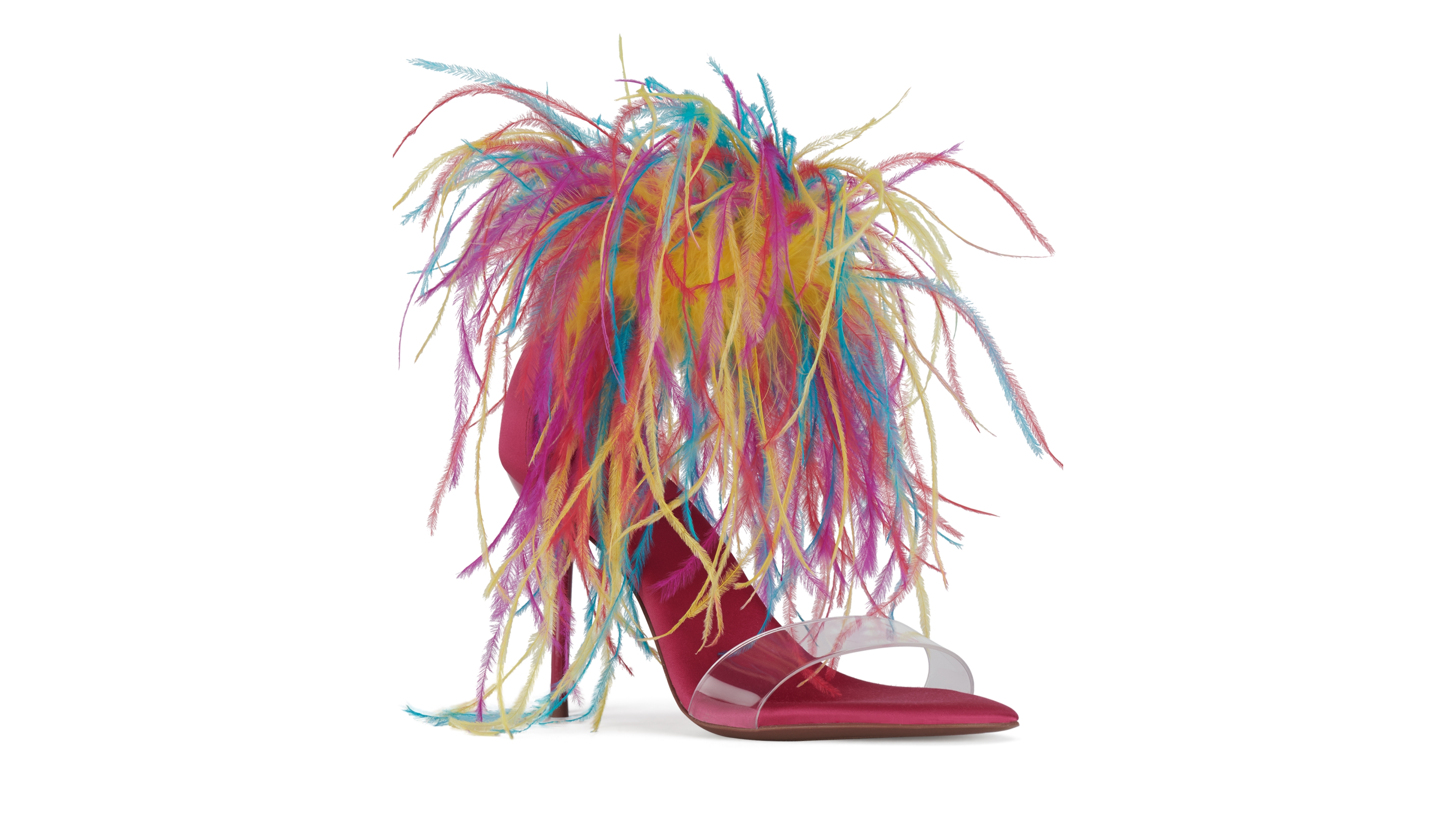 Jeffrey Campbell Women's Amond Toe Feathered Dress Sandals