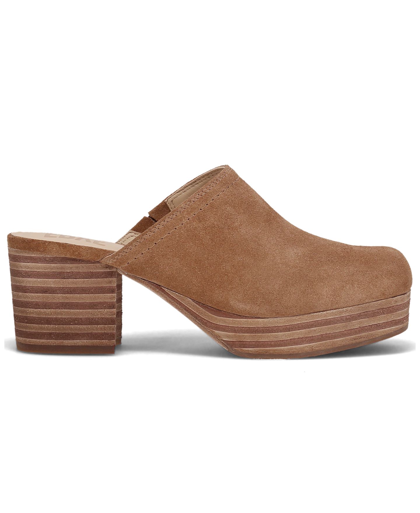 Женские сабо Frye Campus Block Heel Leather, цвет: Миндальный замшевый — фото 2