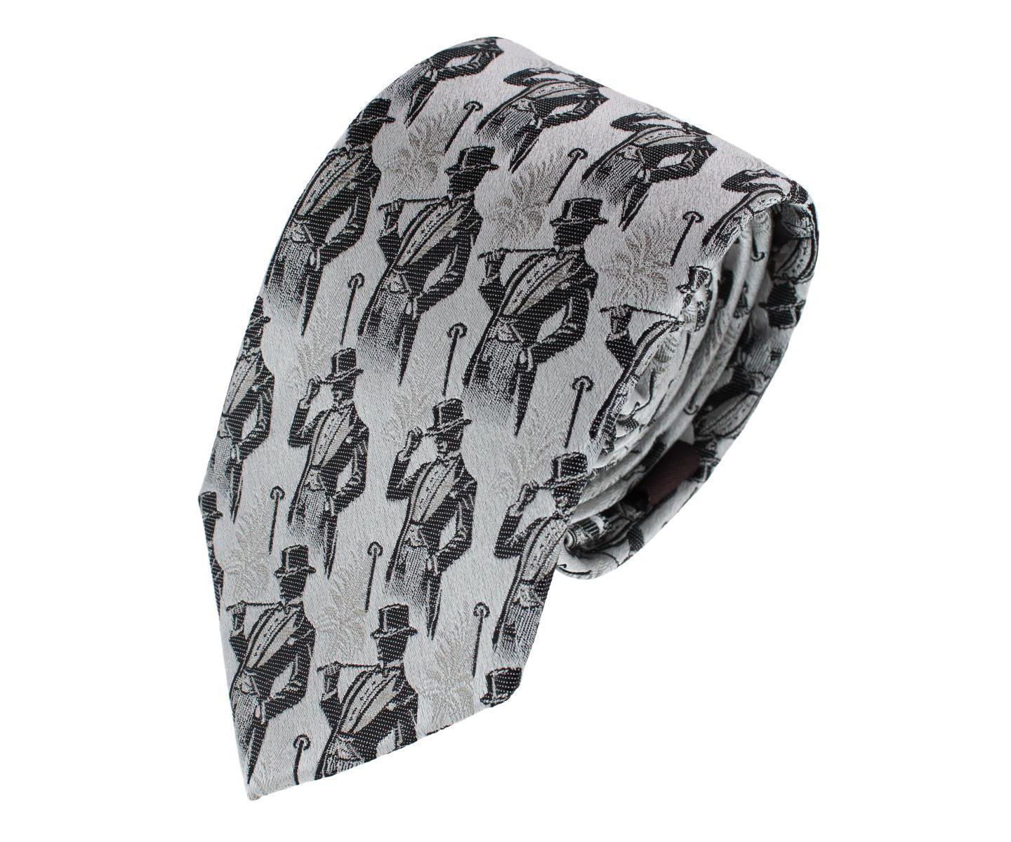 Мужской набор Trafalgar Ambrose Dapper Night: шёлковый галстук и нагрудный платок, цвет: Серебристый / Чёрный — фото 2