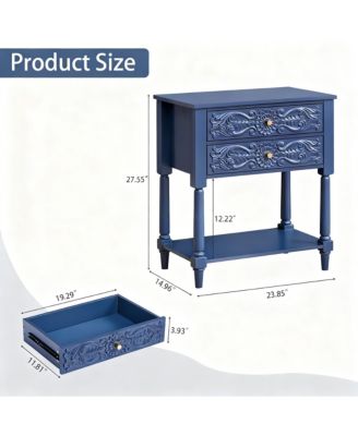 Vintage 2-Drawer Accent Dresser for Bedroom or Living Room