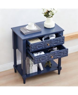 Vintage 2-Drawer Accent Dresser for Bedroom or Living Room