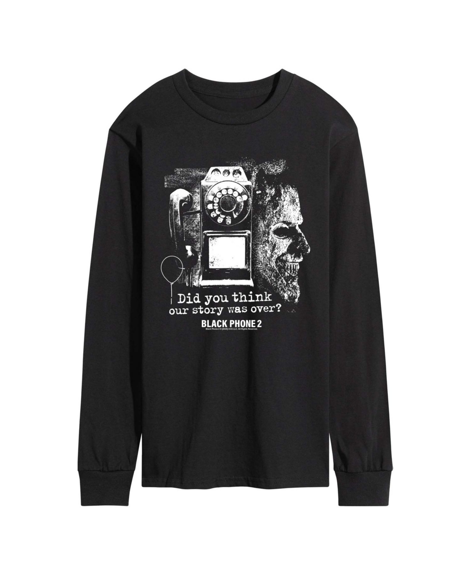 Men's Black Phone 2 Collage Long-Sleeve Graphic T-Shirt