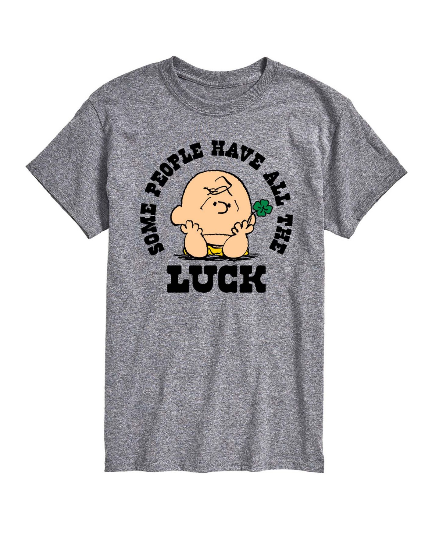 Мужская футболка AIRWAVES Peanuts All The Luck Short-Sleeve Graphic, цвет: Серый меланжевый — фото 1