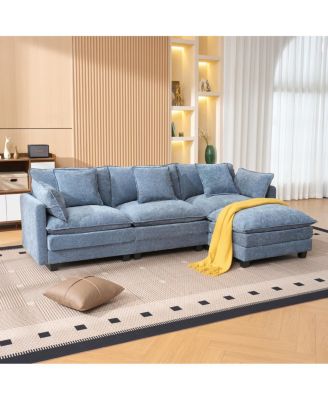 3-Seat Storage Ottoman Sectional Couch for Living Room