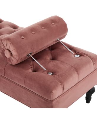 Velvet Upholstered Bench with 2 Pillows for Bedroom, Living Room, Entryway