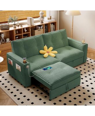 2-in-1 Corduroy Sofa Bed for Living Rooms, Bedrooms & Small Spaces