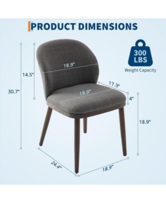 Dining Chairs Set of 4, Modern Upholstered Kitchen Chairs with Ergonomic Back Support, 265lbs Dining Room Chairs with Wood Legs for Kitchen