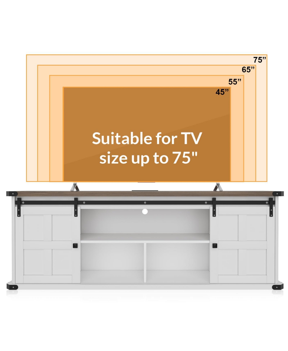Gaomon Farmhouse Tv Stand for 75 Inch Tv