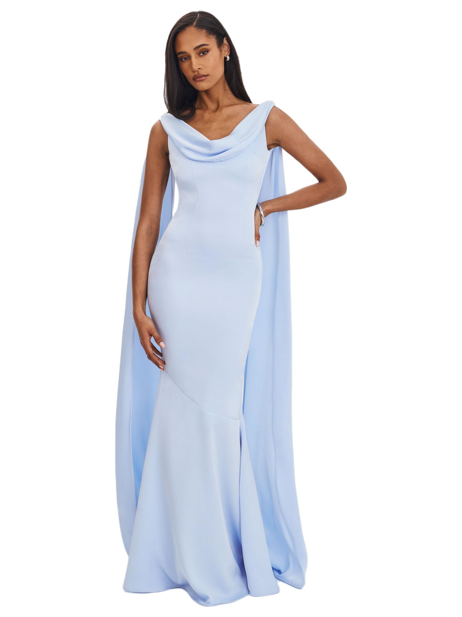 Women's Eira Cowl Scarf-Detail Mermaid Maxi Dress